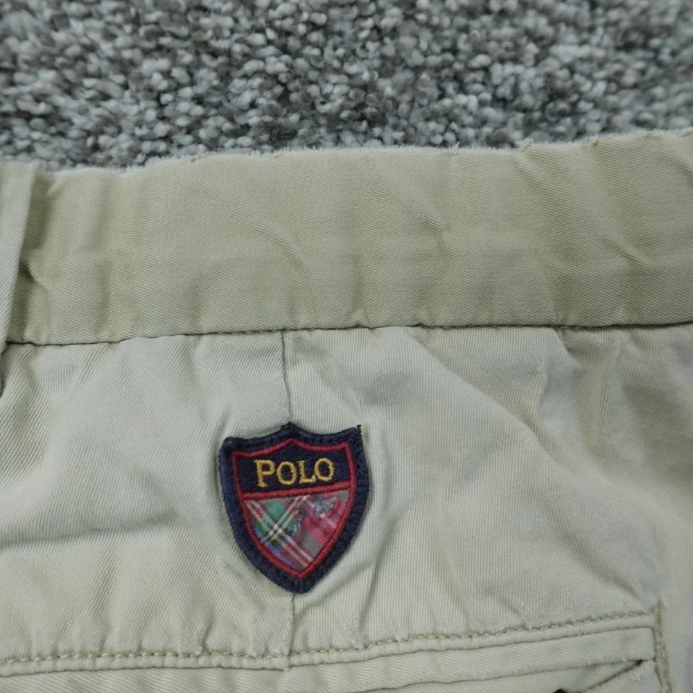 Polo Ralph Lauren Shorts Mens 34 Beige Tan Chino Khaki Golf Stretch Flat Front